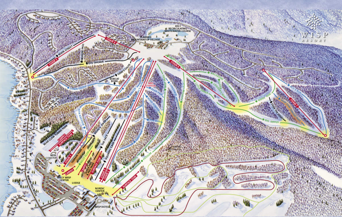 wisp ski resort map